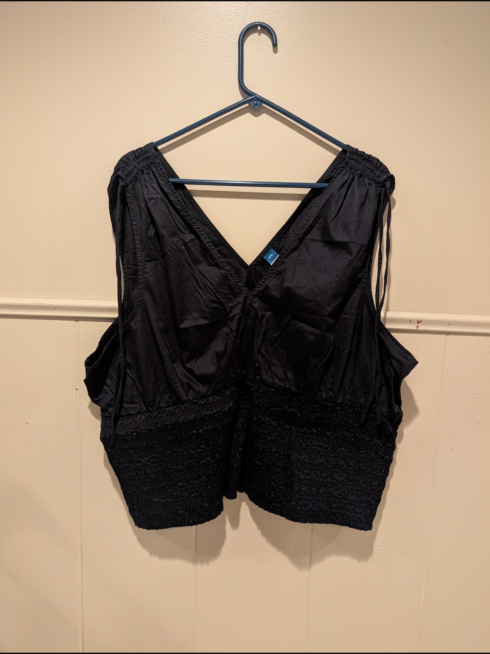 Old Navy Black V-Neck Tank with Tie Straps